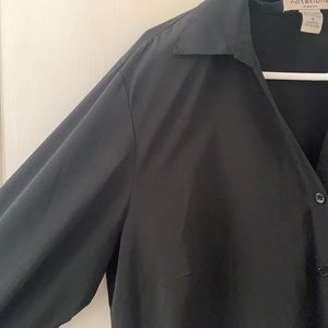 Luxe black silky button down shirt